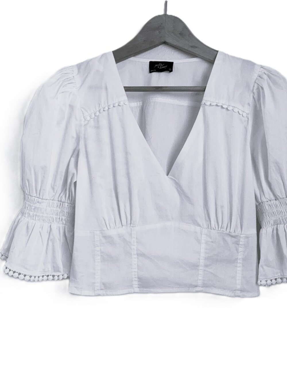 Milk & Honey Cottagecore Cropped Milkmaid Blouse Top M